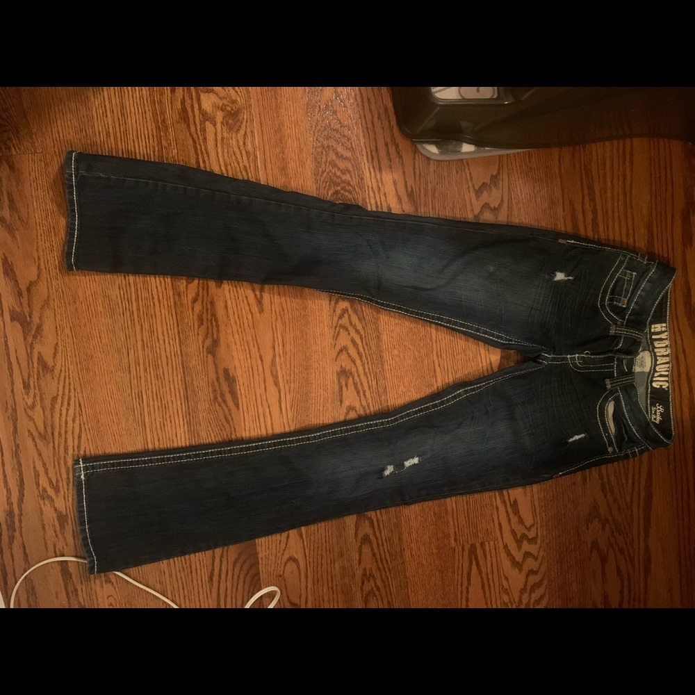 Dark blue jeans